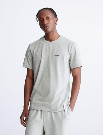 Calvin Klein Mens Icon Cotton Stretch Crewneck T-Shirt - Grey - XS
