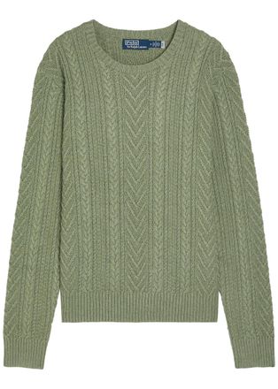 Polo Ralph Lauren Cable-knit Cotton and Linen-blend Jumper - Green - XL