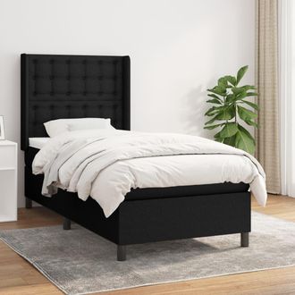 vidaXL Vidaxl - Cama Box Spring Con Colch&oacute;n Tela Negro 100x200 Cm