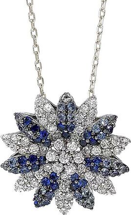 Suzy Levian Silver 1.00 ct. tw. Sapphire Necklace