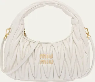 Miu Miu Matelasse Quilted Top Handle Hobo Bag
