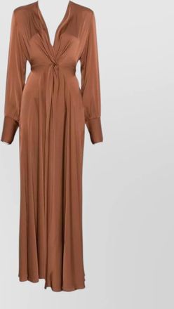 Nouvelle/Silk95Five silk v-neck tie-waist long-sleeve maxi dress