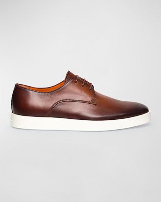 Santoni Mens Atlantis Leather Oxfords