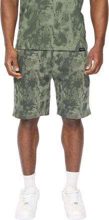 Crosshatch Heren Bardon Camo Sweatshorts (Olijfgroen Camo)