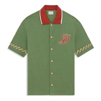 Dr&ocirc;le de Monsieur T-shirt met korte mouwen - Heren - Korte mouwen Overhemden - Groen - S - Katoen - Overhemden