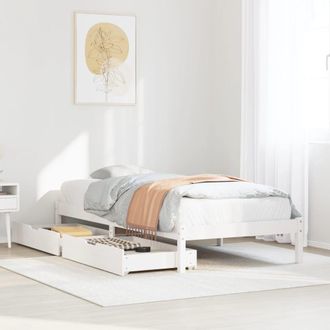 Berkfield Home Bed Frame without Mattress White 75x190 cm Small Single Solid Wood Pine
