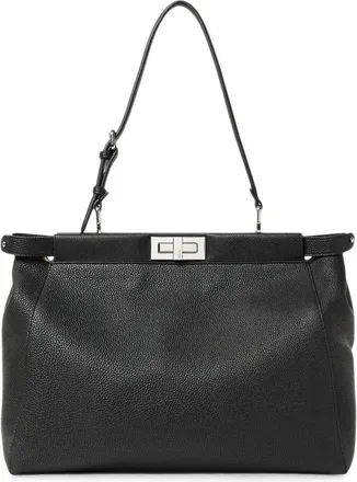 Fendi Peekaboo Grained-leather Tote Bag