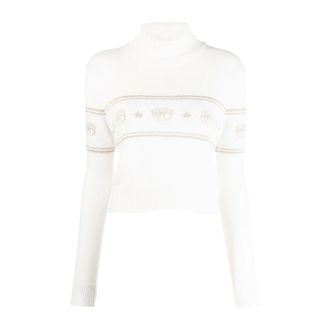 Chiara Ferragni Truien & Vesten, Dames, Beige, M, Wol, Turtleneck
