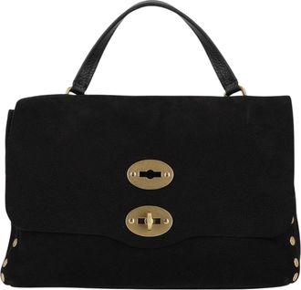 Zanellato Black Gold-Tone Accents Leather Handbag