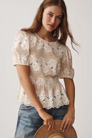 Dolan Printed Peplum Top