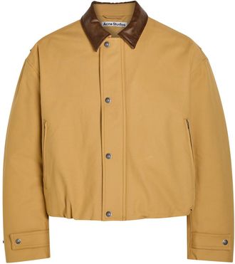 Acne Studios Opada Padded Leather-trim Cotton Jacket - Sand - 52 (IT52 / XL)