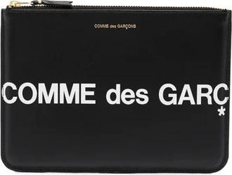 Comme Des Gar&ccedil;ons Zwarte Logo Leren Pouch Tas - Dames - Portefeuilles - Zwart - ONE Size - Accessoires