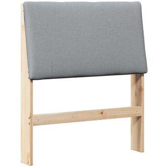 vidaXL Upholstered Headboard Light Grey 75 cm Solid Pine Wood vidaXL