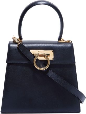 Ferragamo Gancini leather shoulder bag - women - Calf Leather - One Size - Black
