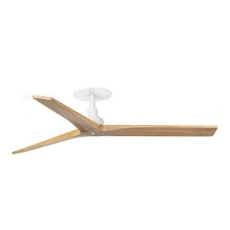 Netlighting Klim Recessed Medium Ceiling Fan Matt White Pine Blades