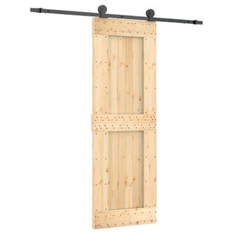 vidaXL Puerta Corredera Natural Y Negro 70 X 210 Cm Vidaxl