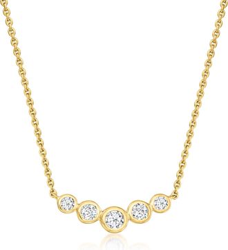 Ross-Simons Bezel-Set Lab-Grown Diamond Bar Necklace in 18kt Gold Over Sterling