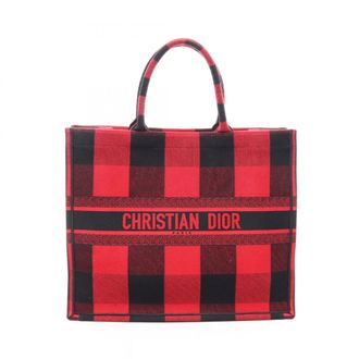 Dior Black Red Color Canvas Handbag Tote Bag (Pre-Owned)