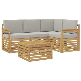 vidaXL Conjunto De Sof&aacute;s De Exterior 5 Pcs Blanco Y Gris Claro Vidaxl