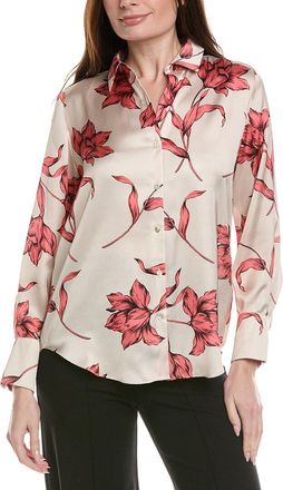 Alberta Ferretti Philosophy Woven Flowy Satin Top