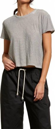 perfectwhitetee Harley Stripe Tee In Ivory Black Stripe