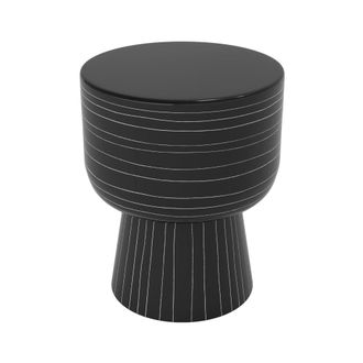 Rendez-Vous D&eacute;co Mesa auxiliar redonda de metal negro