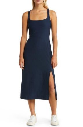 Beyond Yoga Featherweight Getaway Split Hem Midi Dress in Nocturnal Navy at Nordstrom Rack, Size X-Small