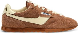 Autry Neutral Windspin Low Textured Suede Sneakers