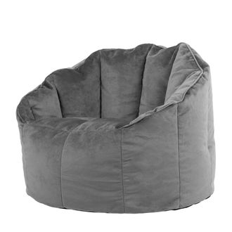 Icon Brand Puf sill&oacute;n de terciopelo gris antracita
