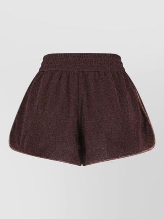 Os&eacute;ree straight trousers button detail glitter finish