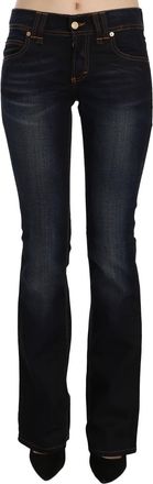John Galliano Washed Mid Waist Regular Leg Boot Cut Womens Jeans