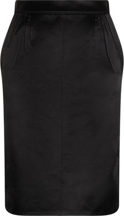 Saint Laurent Knie-lange Pencilrok - Dames - Kokerrokken - Zwart - 2XS - Rokken