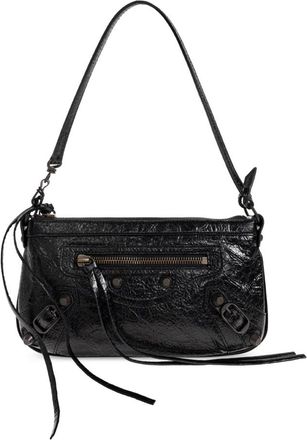 Balenciaga Shoulder Bags, female, Black, Size: ONE SIZE Le City Pouch On Strap