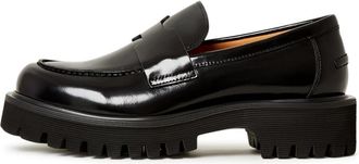 Cesare Gaspari Platform Loafers Idania - Dames - Loafers - Zwart - 36 EU - Leer - Schoenen