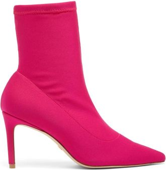 Stuart Weitzman 85 Stretch Bootie - Dames - Laarzen met Hak - Roze - 36 1/2 EU - Satijn - Schoenen
