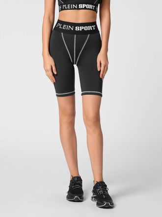 Plein Sport Pantaloncini ciclista a vita alta con fascia logata