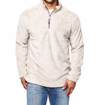 True Grit Double Plush 1/4 Zip Pullover In Oatmeal