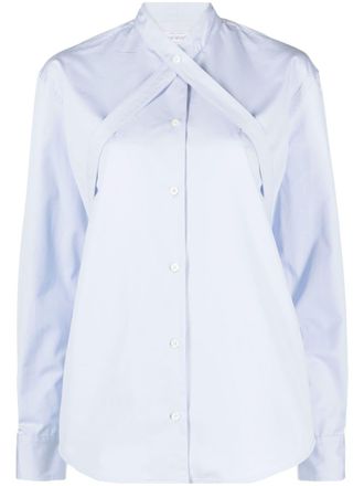 Off-white Blouse met ceintuur - Blauw
