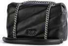 Pinko Womens Shoulder Bag Love Puff Baby Small Black-Old Silver Black/old