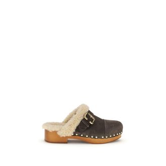 Chlo&eacute; Brown Lamb Ovis Aries Aries Womens Clogs