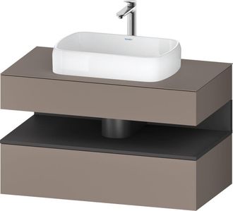 Duravit Duravit - Qatego Consola Mueble Bajo Lavabo, 1 Extra&iacute;ble, 1 Caj&oacute;n