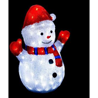 F&eacute;&eacute;ric Lights & Christmas Mu&ntilde;eco De Nieve Exterior Iluminado H48cm 90 Led Con Panel Solar - Feeric Lights & Christmas