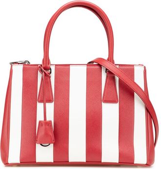Prada Pre-owned Prada Small Bicolor Saffiano Galleria Double Zip Satchel Ladies 1BA863