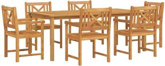 vidaXL Conjunto De Comedor De Jard&iacute;n 7 Pcs Marr&oacute;n Vidaxl