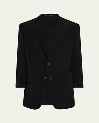 Yohji Yamamoto Mens Sport Coat with Left Seam Zipper