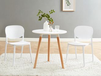 Vente-Unique Tavolo da pranzo 2 coperti in MDF e Rovere Bianco - ROLENA