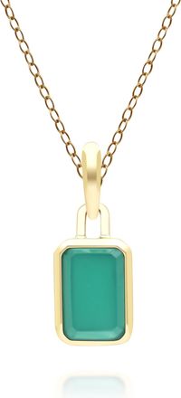 Gemondo Classic Baguette Chalcedony Pendant Necklace in 9ct Yellow Gold