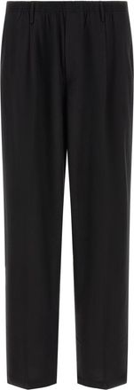 Cellar Door Black Relaxed Pleated Trousers