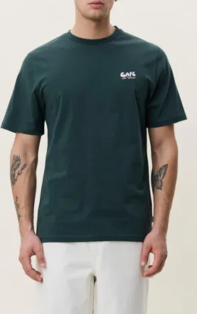 Les Deux Caf&eacute; Organic Cotton Graphic T-Shirt in Pine Green at Nordstrom, Size Xx-Large