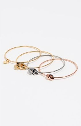 Bimba & Lola Set of 5 heart logo bracelets in Multi Antique Gold at Nordstrom
